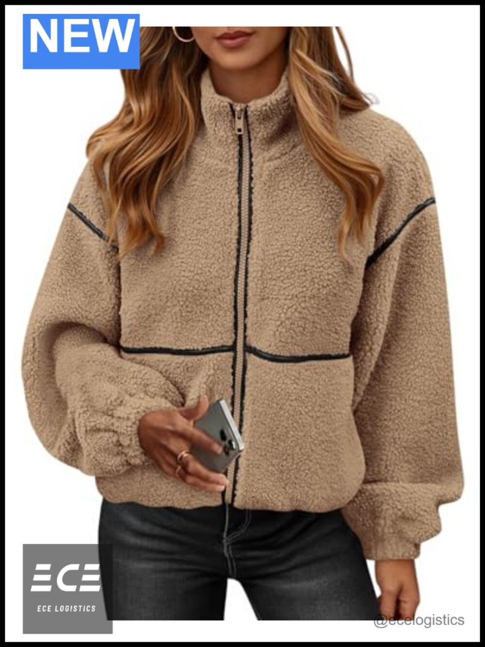 Sherpa Fleece Zip Up Jacket Womens Winter Coat Teddy
